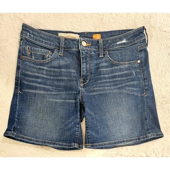 Pilcro and the letterpress denim jean shorts, western, sz 27, 14 inch long - Picture 1 of 9